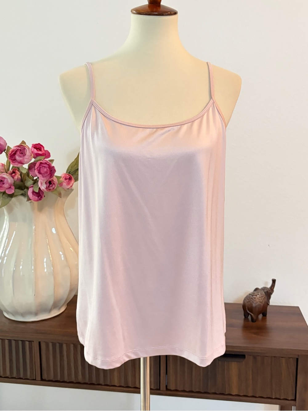 Lane Bryant Pale Pink Satin Camisole with Adjustableโ Straps